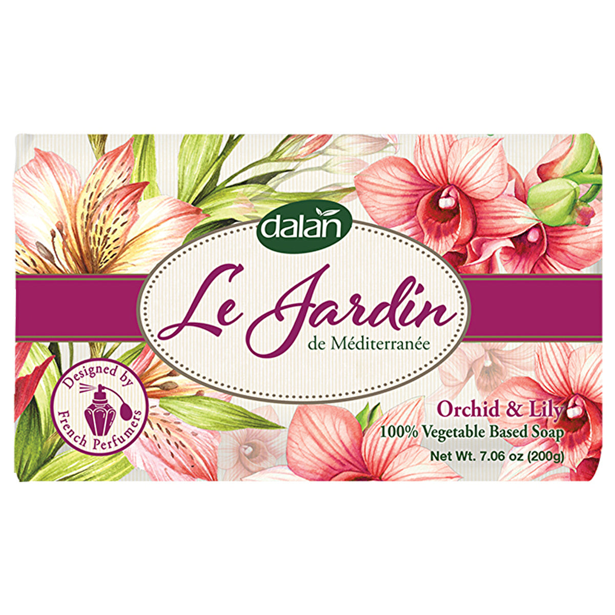 Dalan Le Jardin Orchid & Lily Bar Soap 7oz - Luxurious Fragrance - Image #1