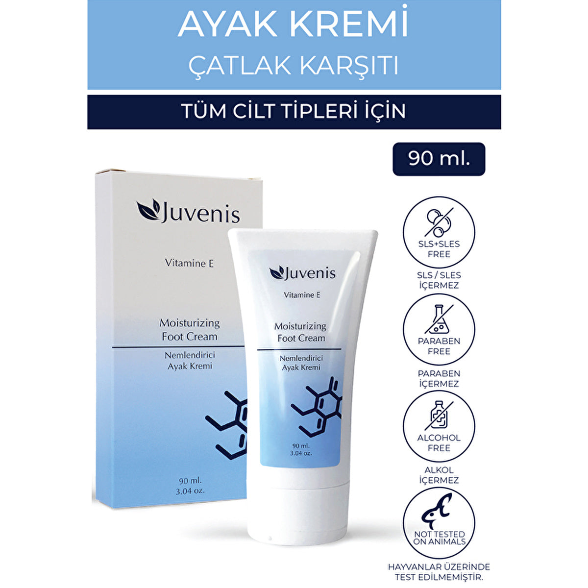 Juvenis Foot Cream 90ml - Moisturizing Formula | Dry Skin Relief