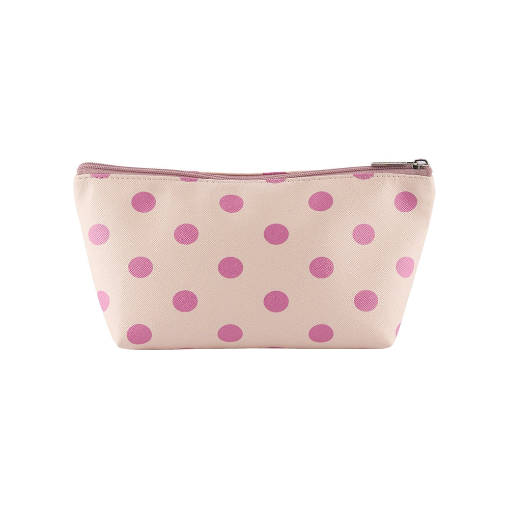 Beauty House Pink Polka Dot Makeup Bag for Travel