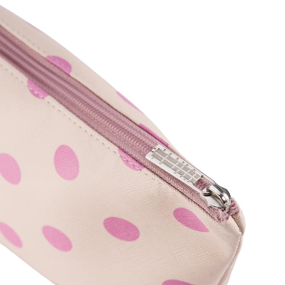Beauty House Pink Polka Dot Makeup Bag for Travel