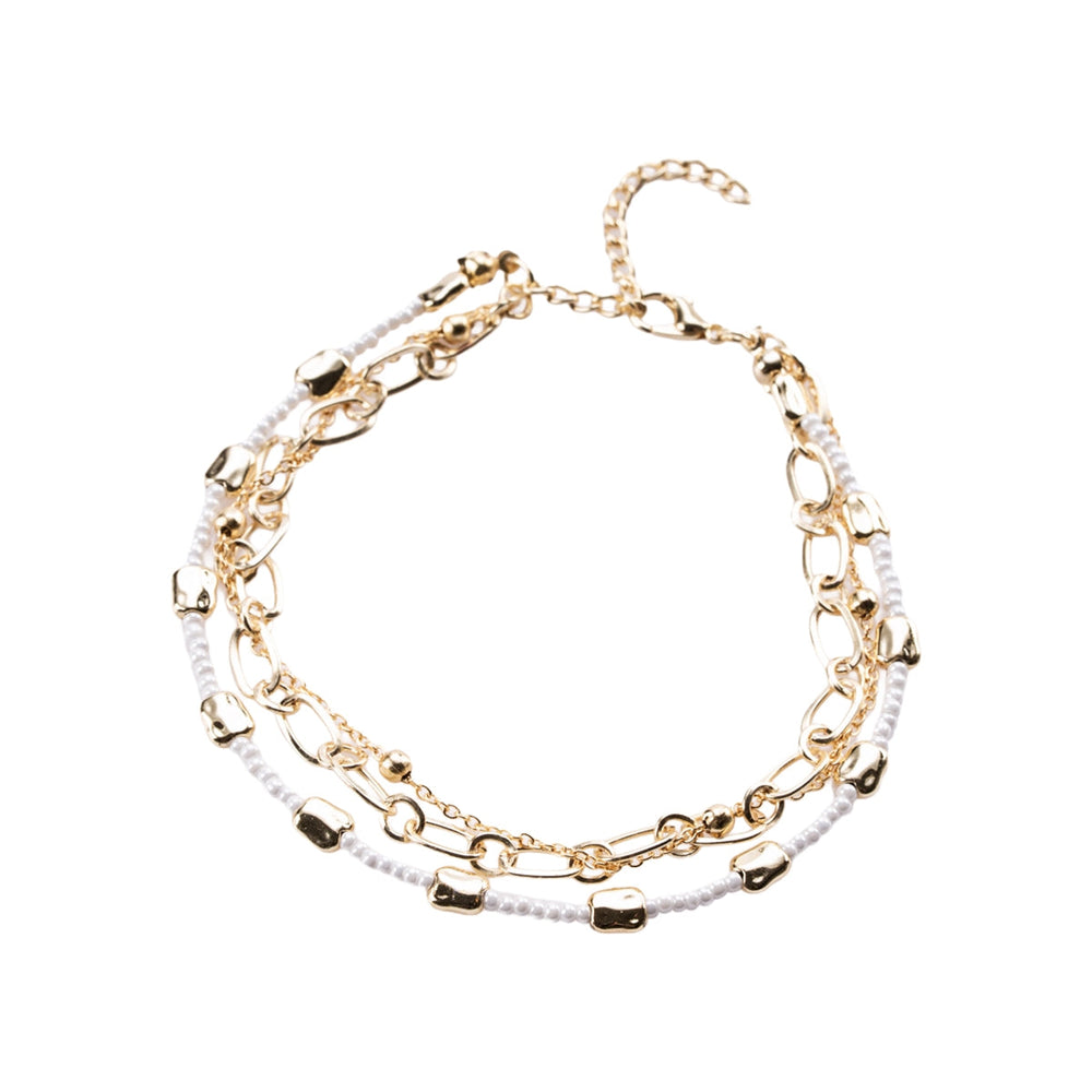 Beauty House White Double Chain Anklet for Layered Look