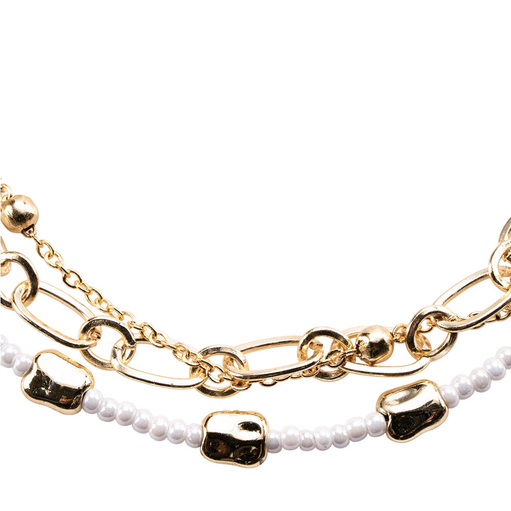 Beauty House White Double Chain Anklet for Layered Look