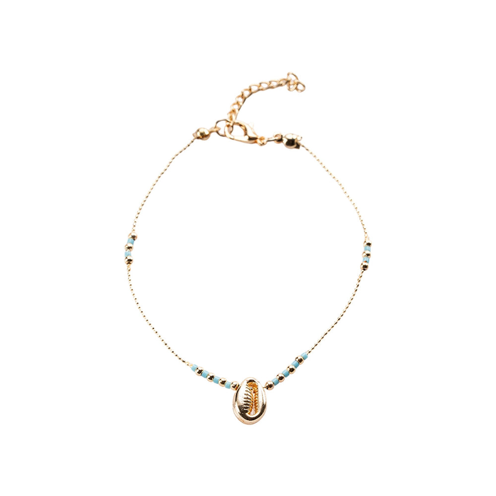 Beauty House Blue Bead Chain Anklet for Summer Style