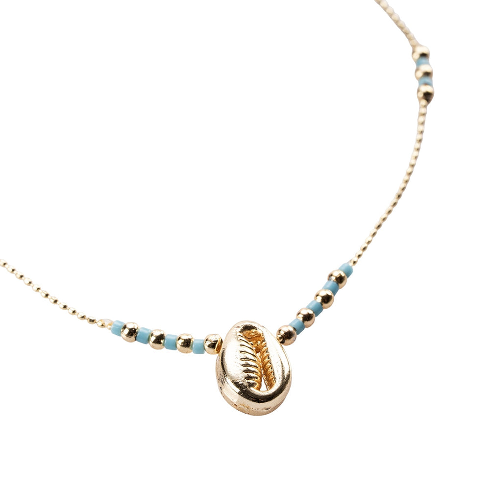 Beauty House Blue Bead Chain Anklet for Summer Style