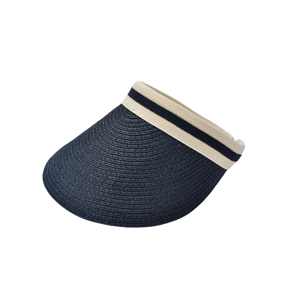 Beauty House Black Straw Visor Hat for Sun Protection