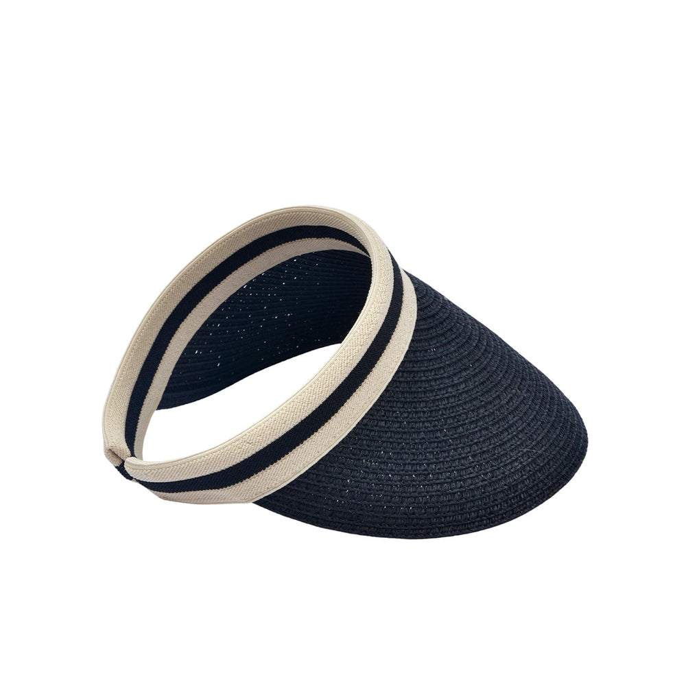 Beauty House Black Straw Visor Hat for Sun Protection