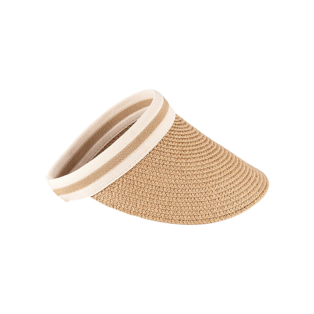 Beauty House Straw Visor Hat Beige Stylish Sun Protection