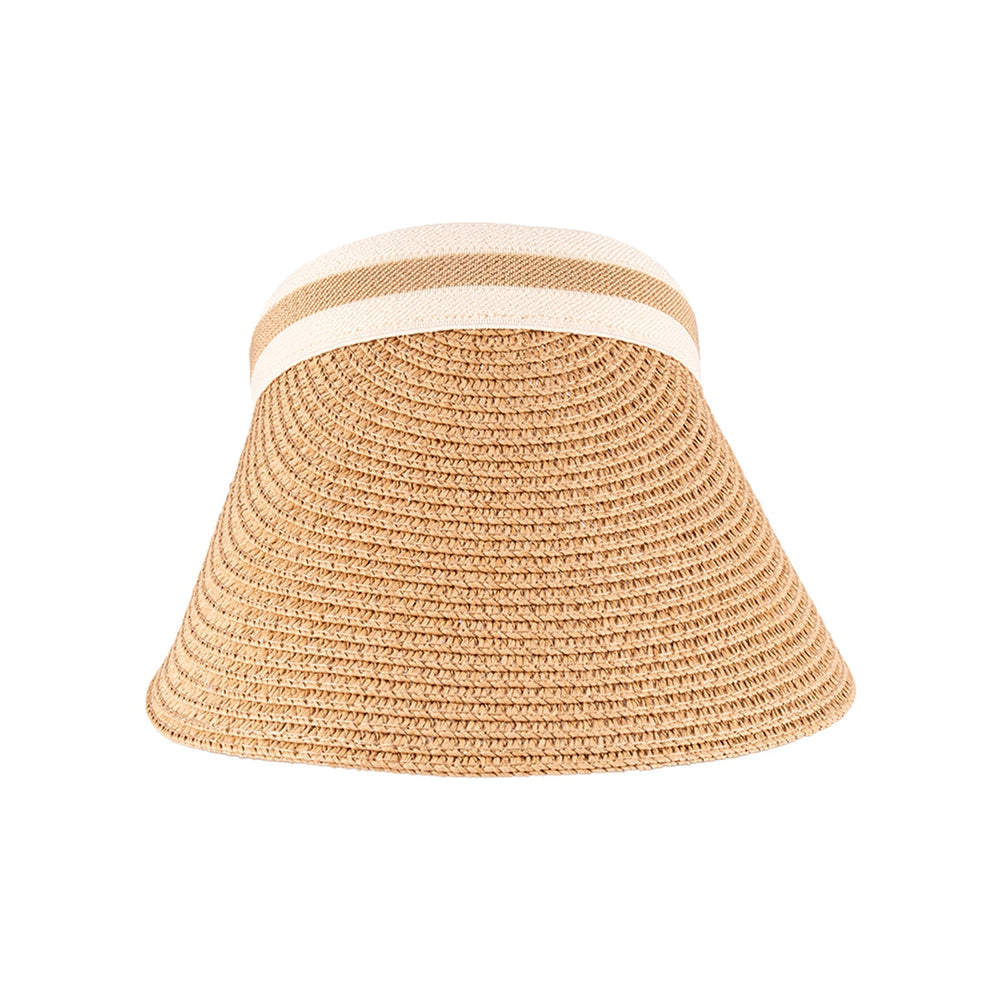 Beauty House Straw Visor Hat Beige Stylish Sun Protection