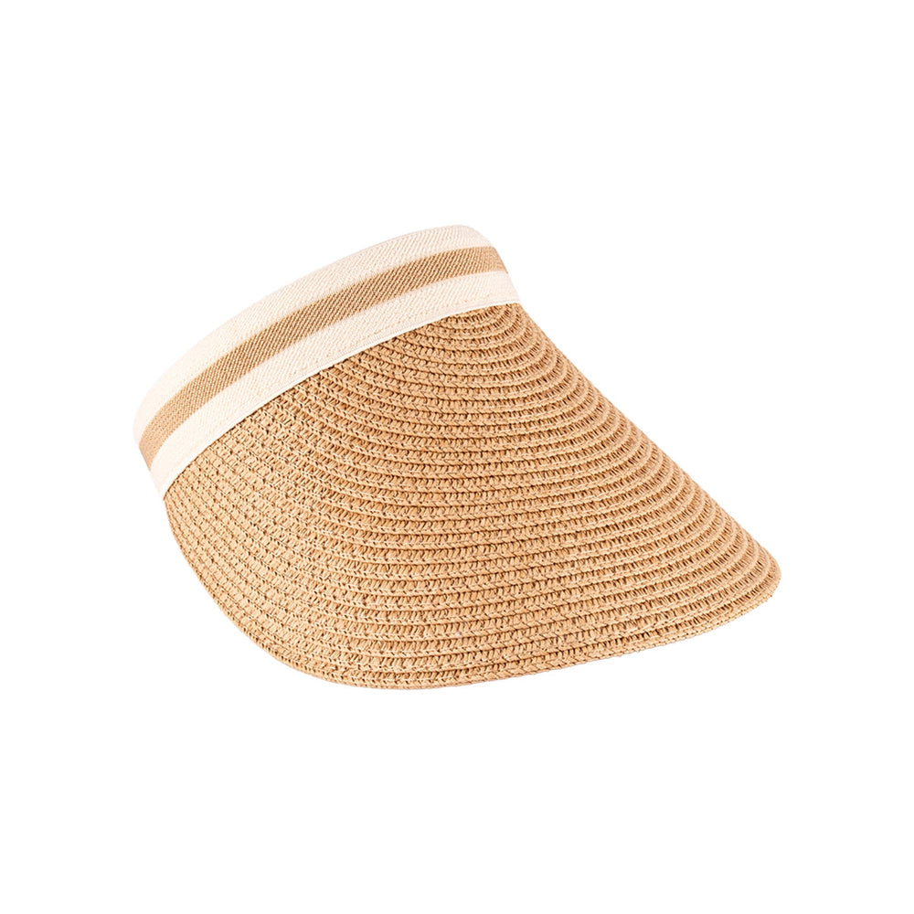 Beauty House Straw Visor Hat Beige Stylish Sun Protection