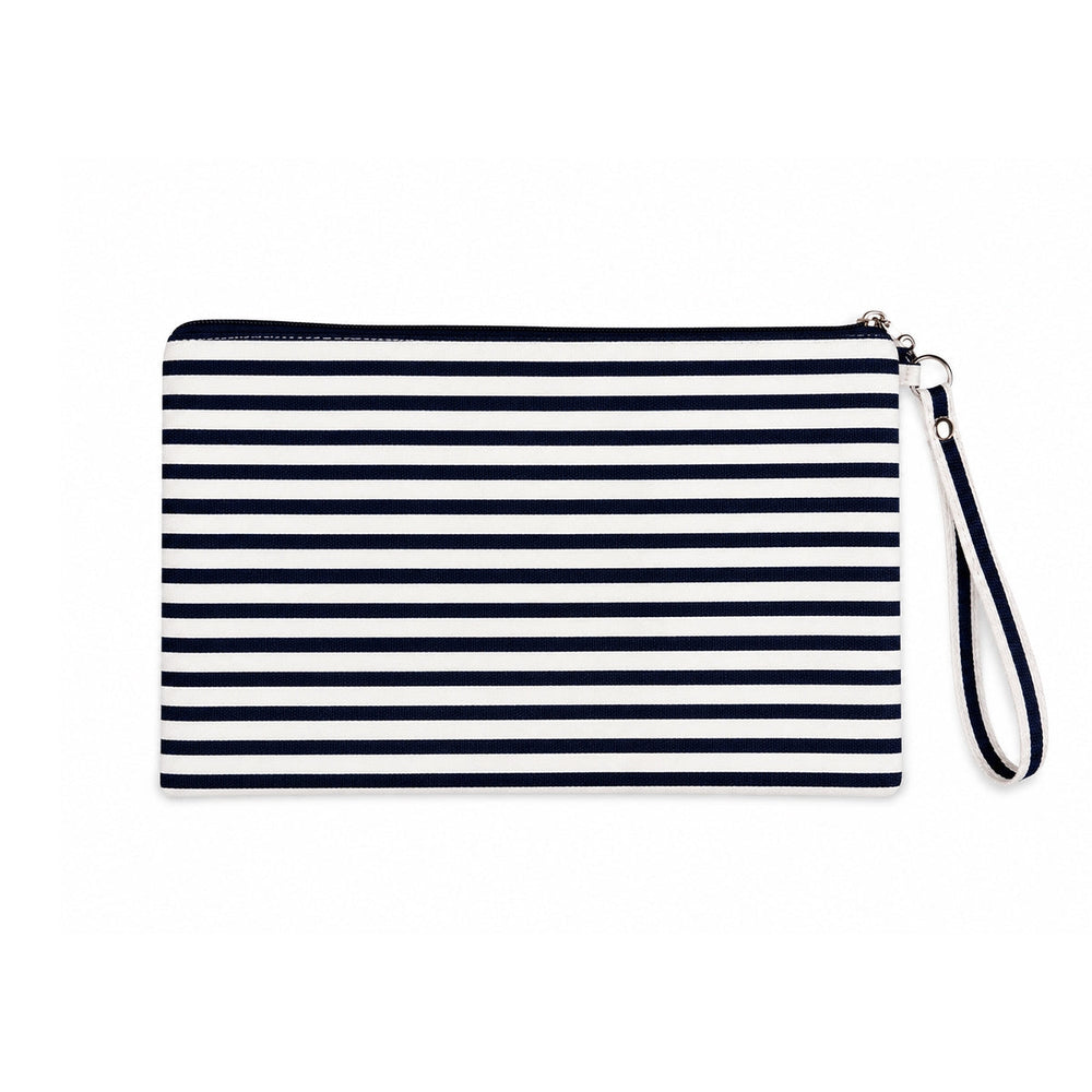Beauty House Striped Clutch Bag with Stylish Design