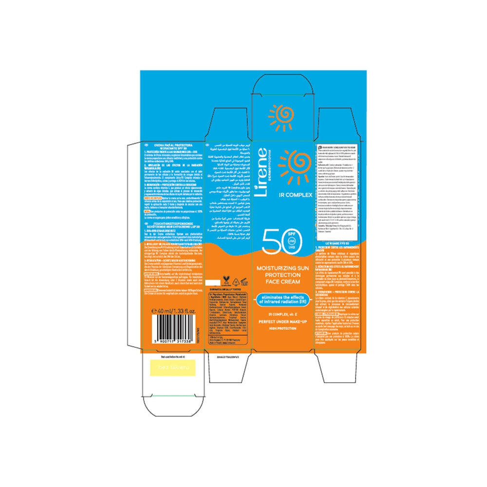 Lirene Sunscreen Face Cream SPF 50 Protective Formula 40ml