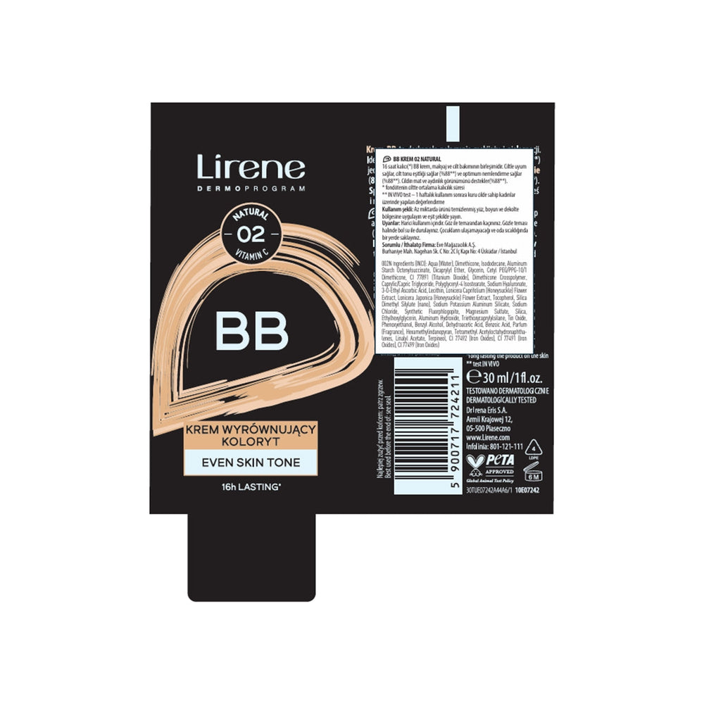 Lirene BB Cream Evening Natural Colour 02 Moisturizing 30 ml