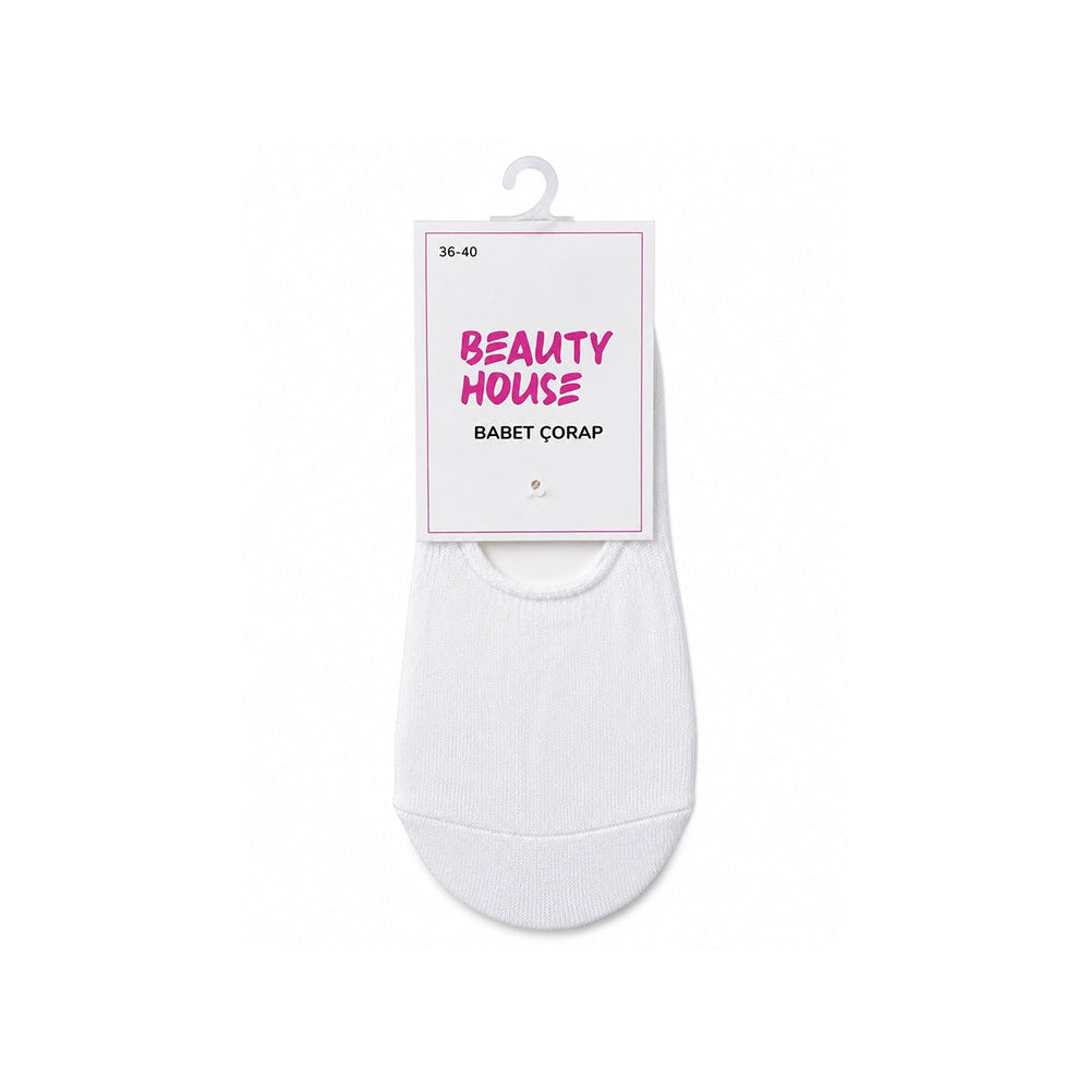 Beauty House White Single Low Cut No Show Socks 1 Pair