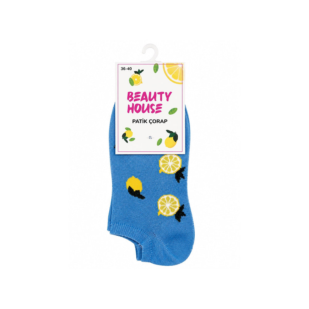 Beauty House Fruit Party Lemon Pattern Sneakers Socks 1 Pair