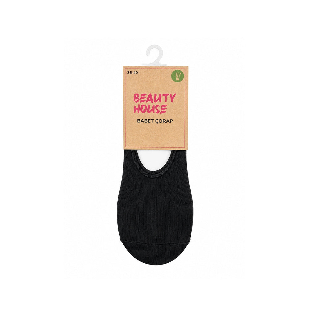 Beauty House Black Bamboo No-Show Socks for Daily Comfort 1 Pair