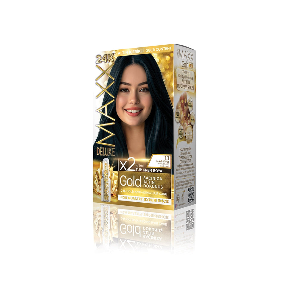 Maxx Deluxe Golden Hair Color 1.1 Blue Black 60ml