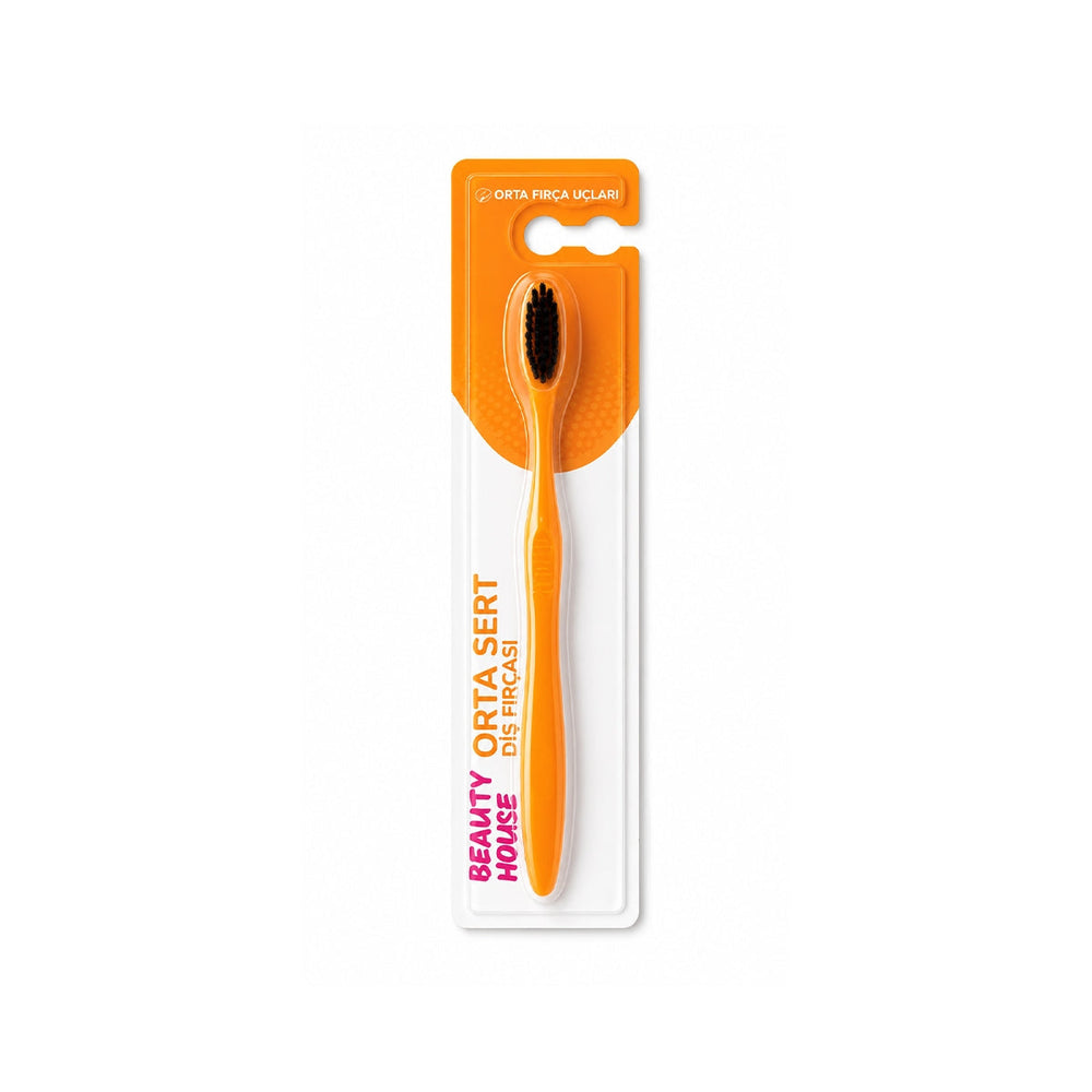 Beauty House Orange Medium Bristle Toothbrush 1 Count