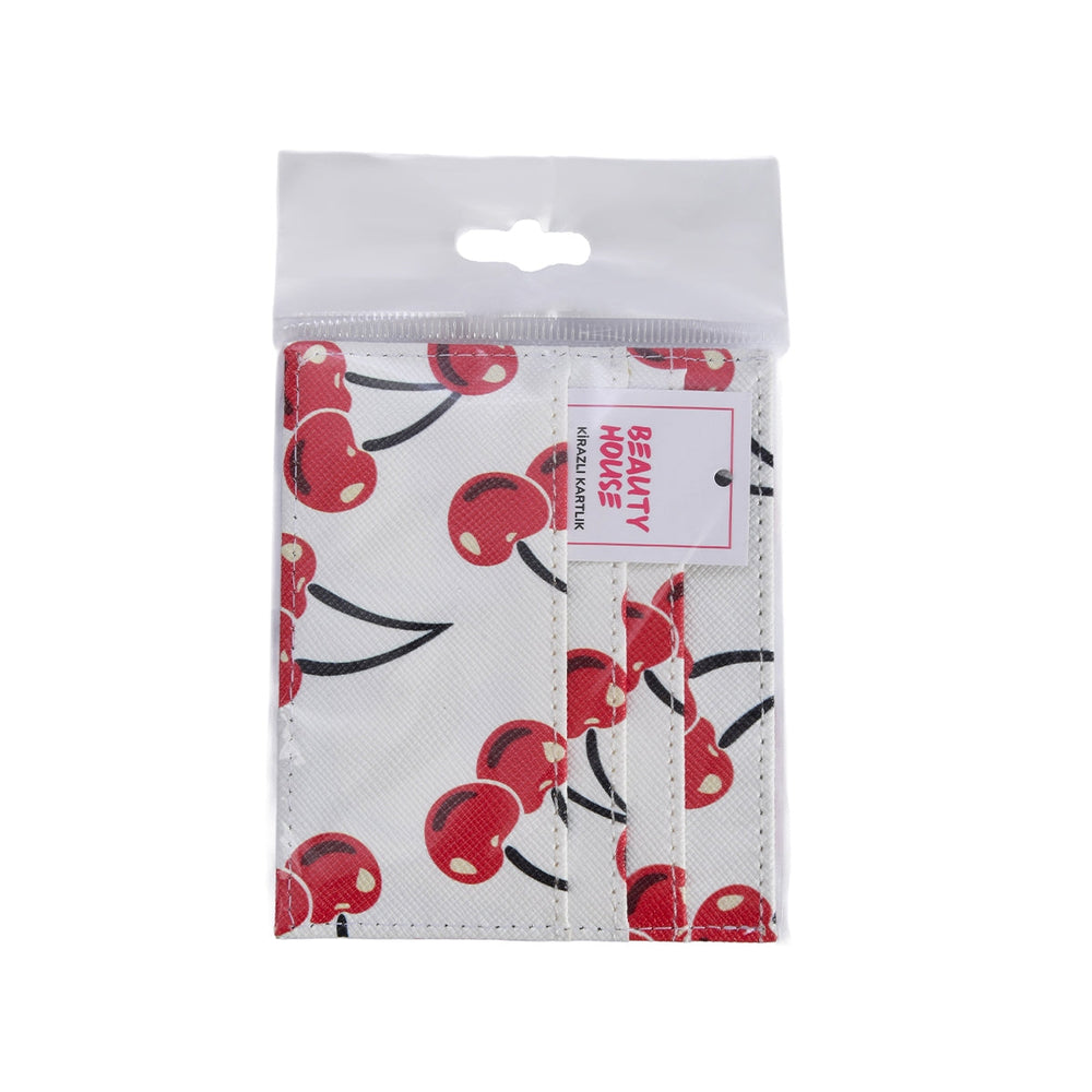 Beauty House Cherry Print Card Holder Slim Wallet 1pc