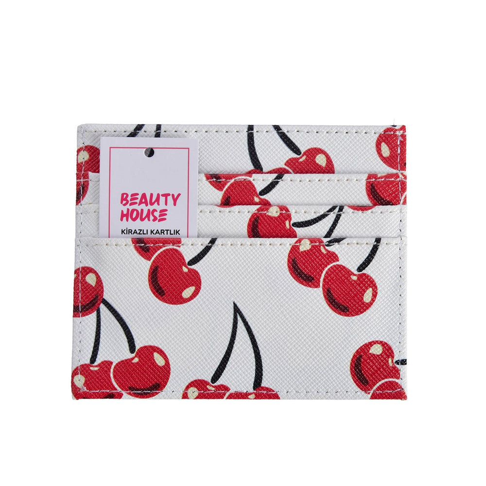 Beauty House Cherry Print Card Holder Slim Wallet 1pc