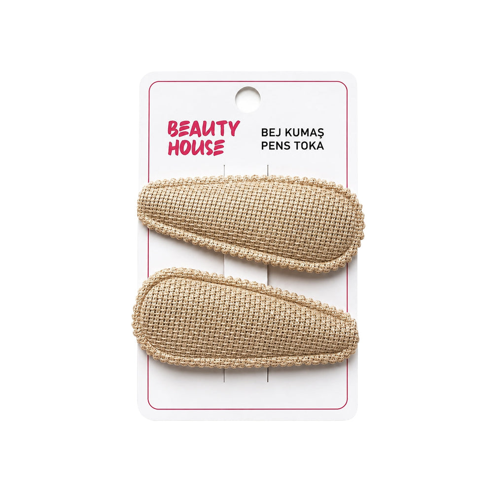 Beauty House Beige Fabric Hair Clip for Easy Styling