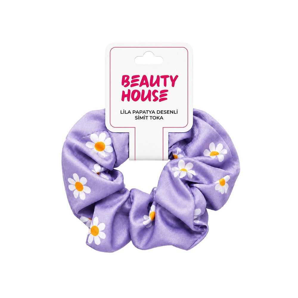 Beauty House Lilac Daisy Print Scrunchie Hair Accessory