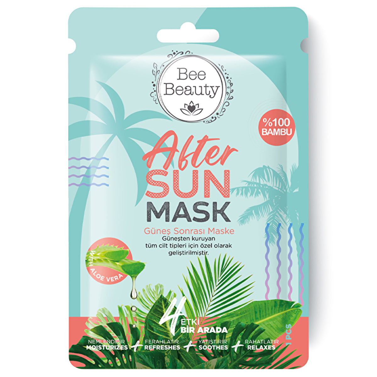 Bee Beauty After Sun Aloe Vera Sheet Mask 25ml - Hydrating Care - Image #1