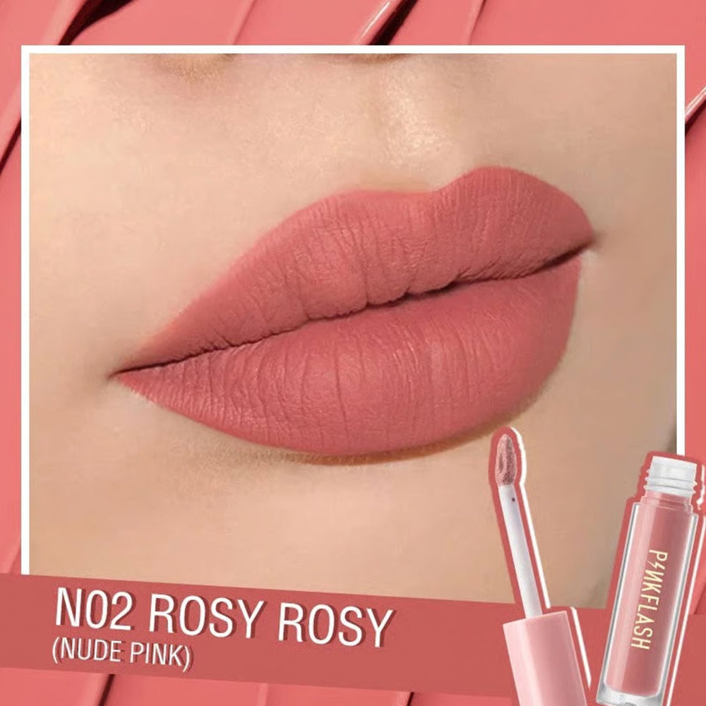 Pink Flash Lasting Matte Liquid Lipstick N02 Rosy Rosy 2.6g