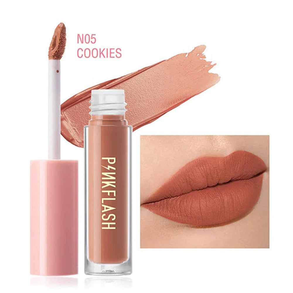 Pink Flash Lasting Matte Liquid Lipstick N05 Cookies 2.6g