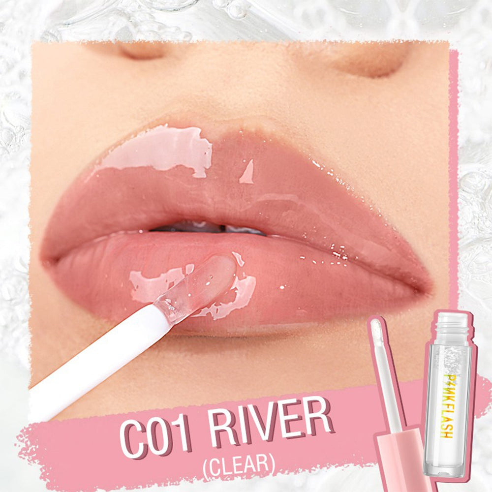 Pink Flash Lasting Glossy Lip Gloss C1-River 2.5ml