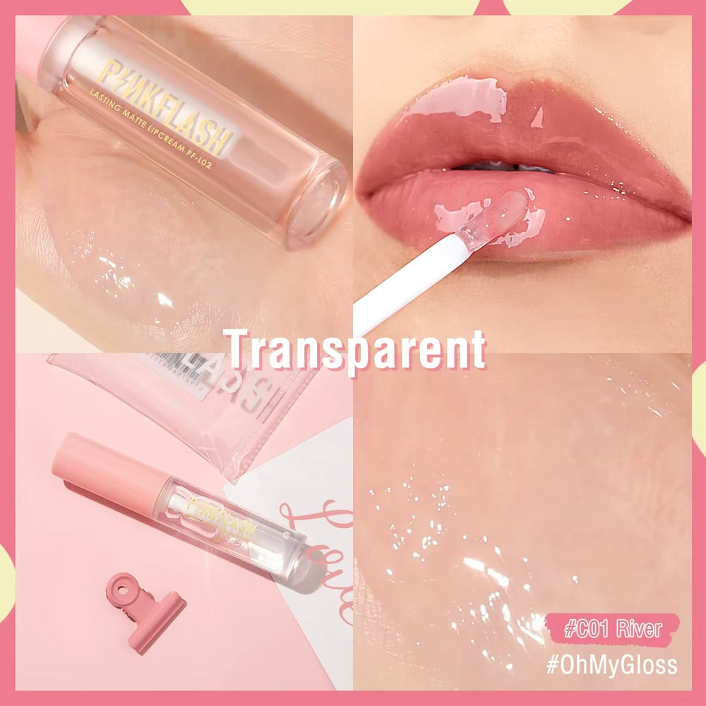 Pink Flash Lasting Glossy Lip Gloss C1-River 2.5ml