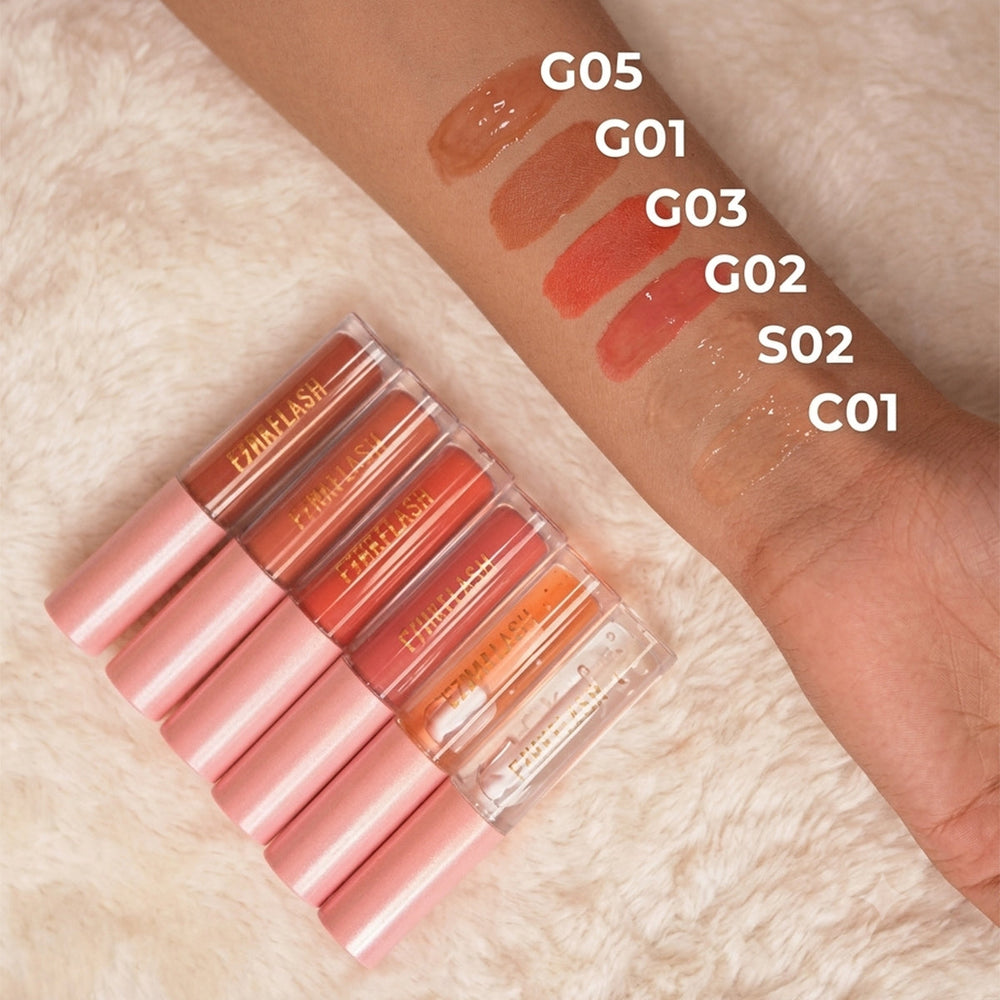 Pink Flash Lasting Glossy Lip Gloss G1 Petal 2.5g
