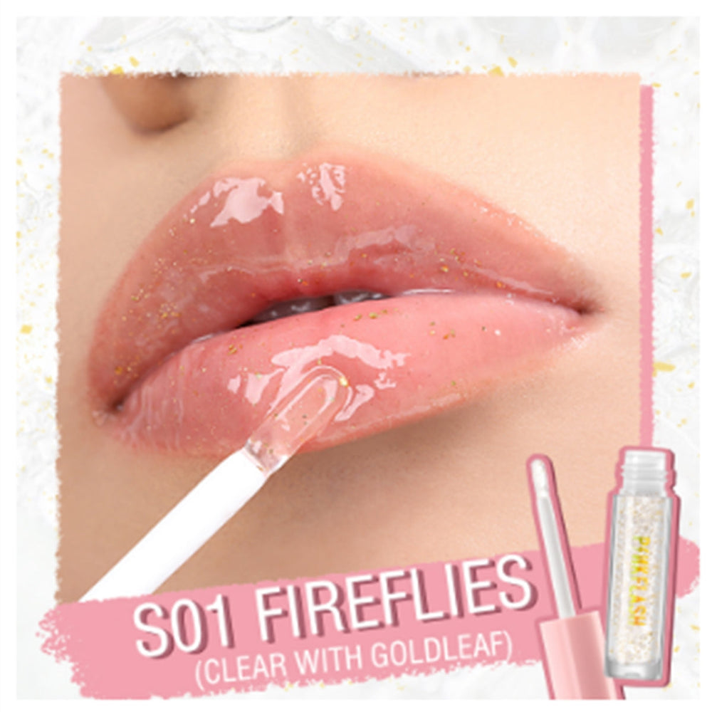 Pink Flash Lasting Glossy Lip Gloss G03 Love Talk 2.3g