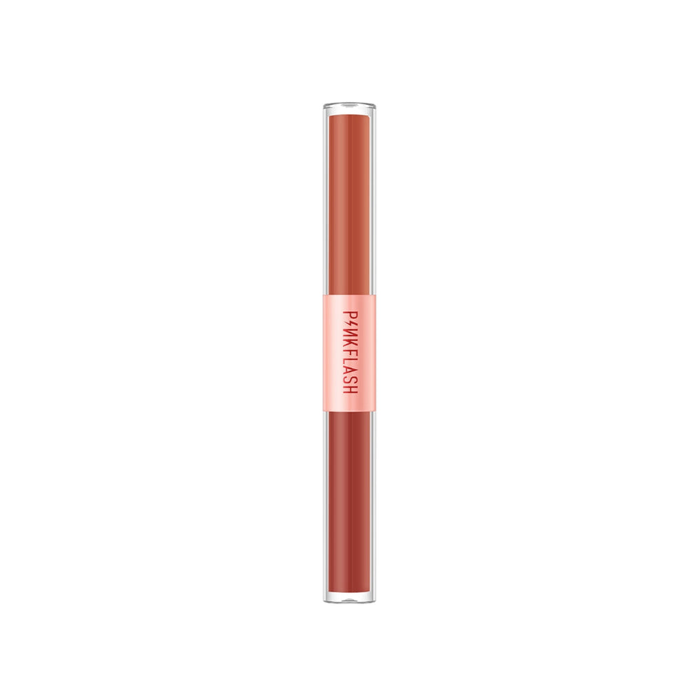 Pink Flash Duo Lip Gloss D03 Matte & Velvet Tint Dark Red