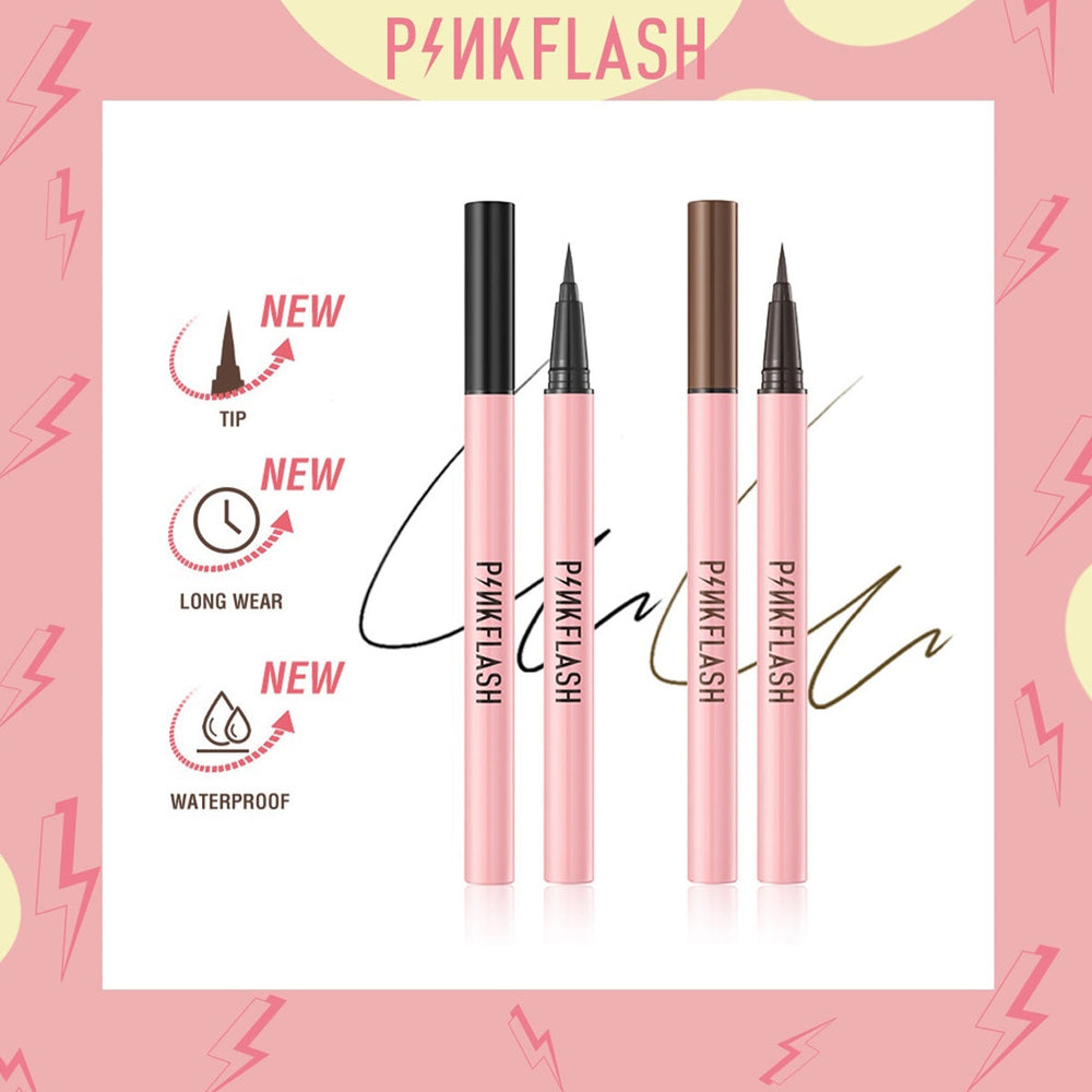 Pink Flash Waterproof Easy Eyeliner 02 Brown Smudge-Proof 0.8g