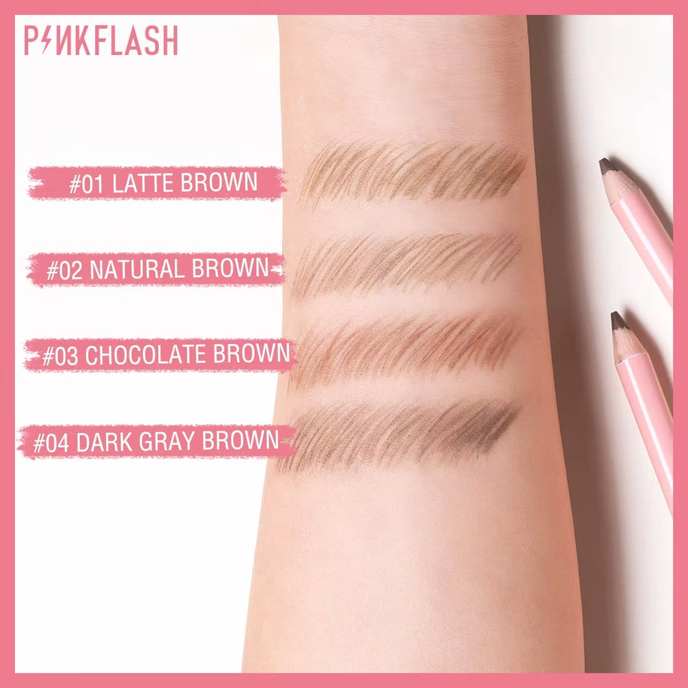 Pink Flash Waterproof Easy Brow Pencil Natural Brown 02