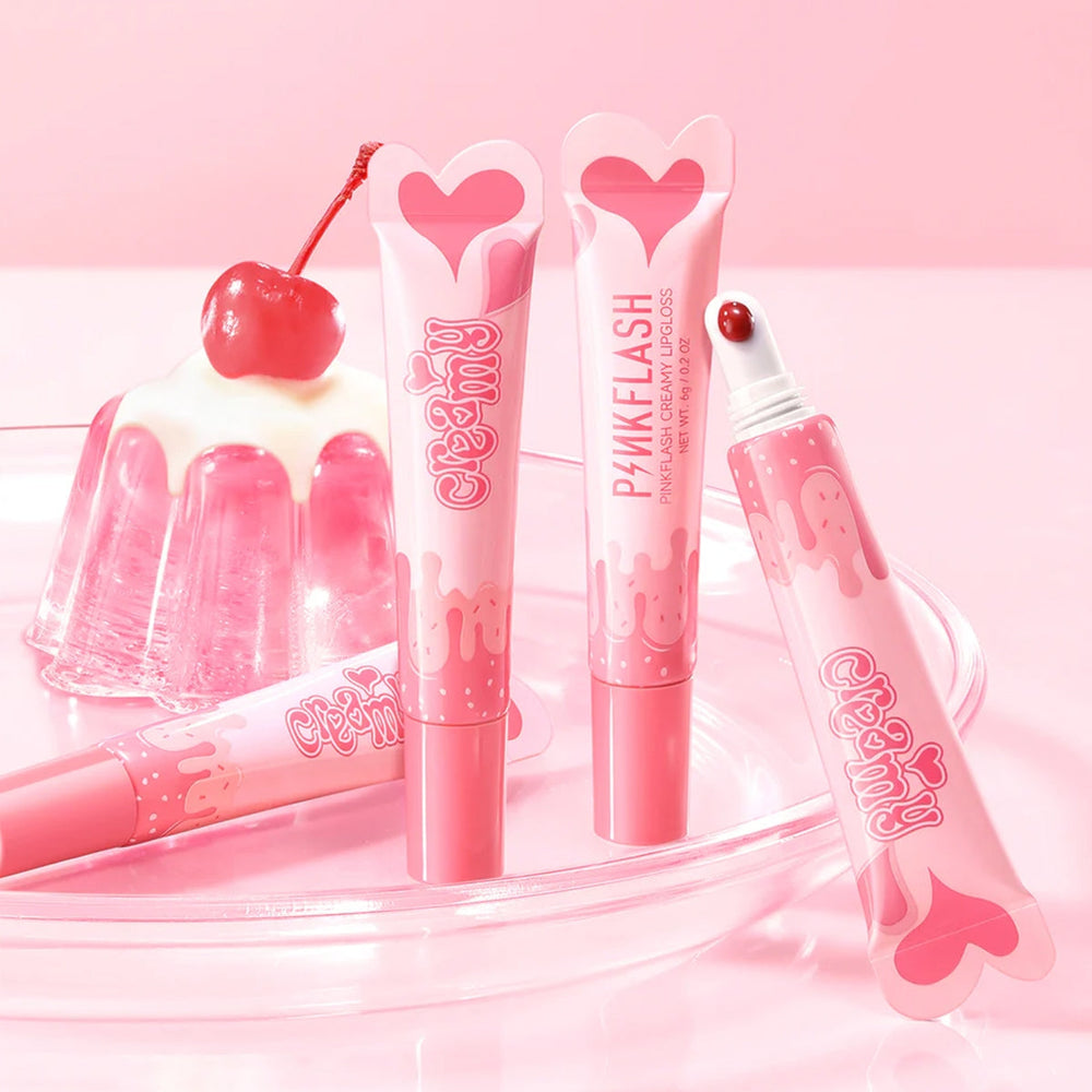 Pink Flash Creamy Lip Gloss Honey Pomelo Nude Glass Finish 2.2g