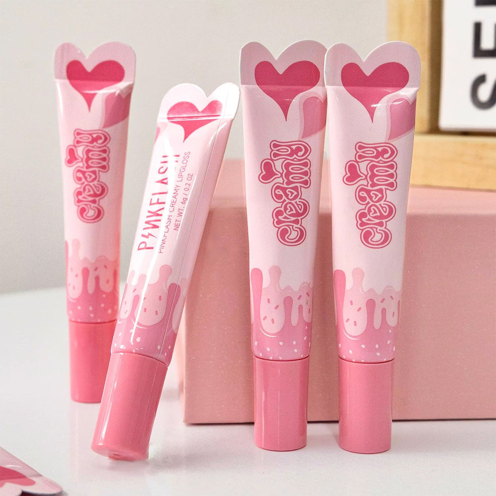 Pink Flash Creamy Lip Gloss PK01 Honey Almond Peach 2.1g