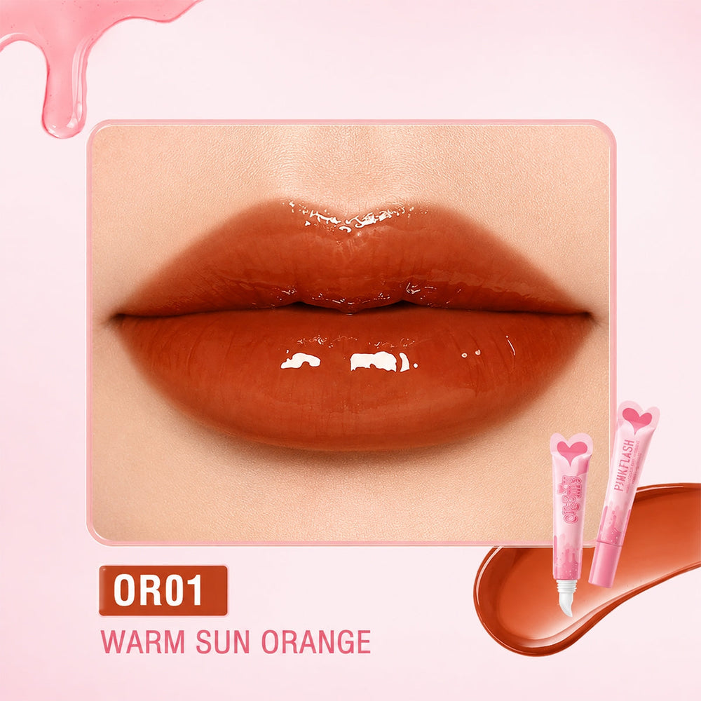 Pink Flash Creamy Lip Gloss OR01 Glass Shine Finish 2.2g
