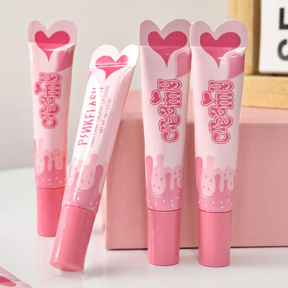 Pink Flash Creamy Lip Gloss OR01 Glass Shine Finish 2.2g