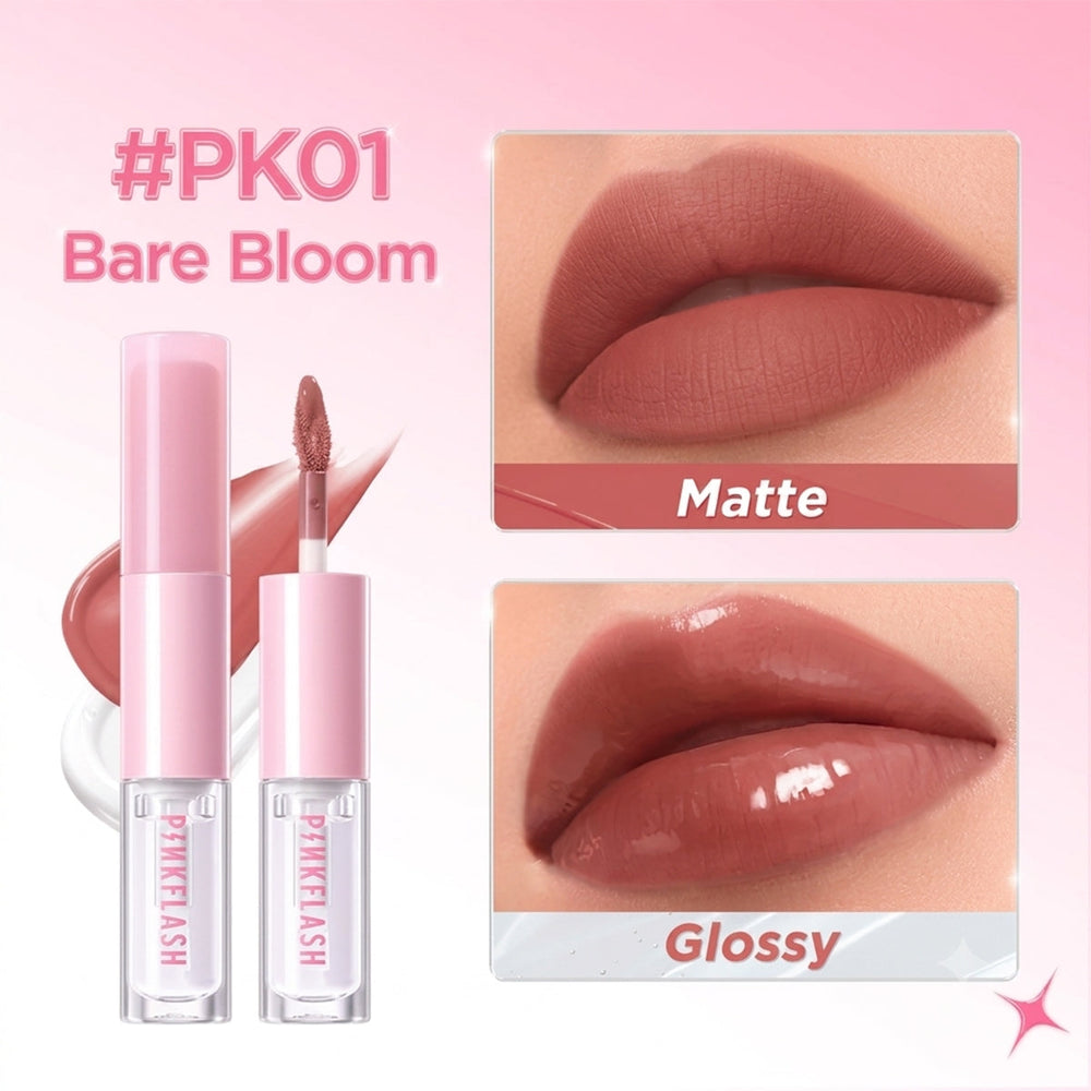 Pink Flash Liquid Lipstick & Lip Gloss Duo PK01 2-in-1 6ml