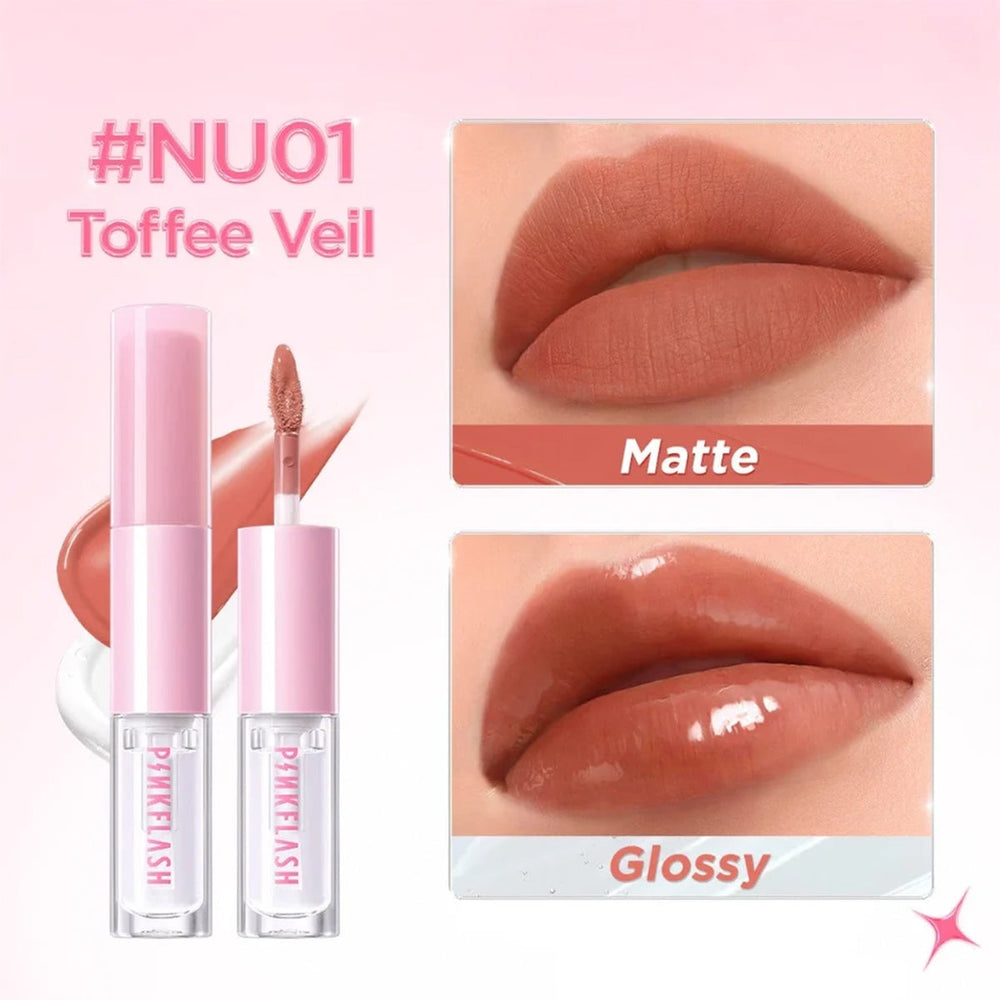 Pink Flash Double Head Liquid Lipstick & Gloss NU01 2-in-1