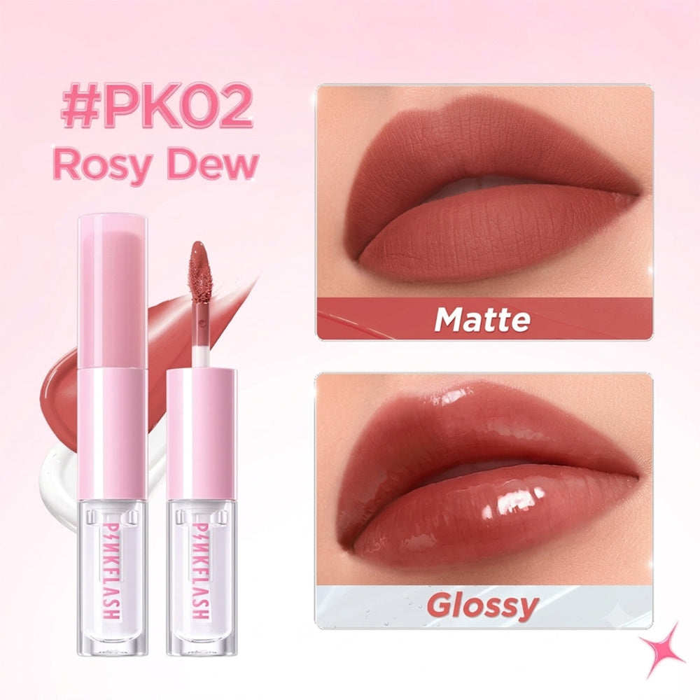 Pink Flash Liquid Lipstick & Lip Gloss Duo PK02 2-in-1 6g