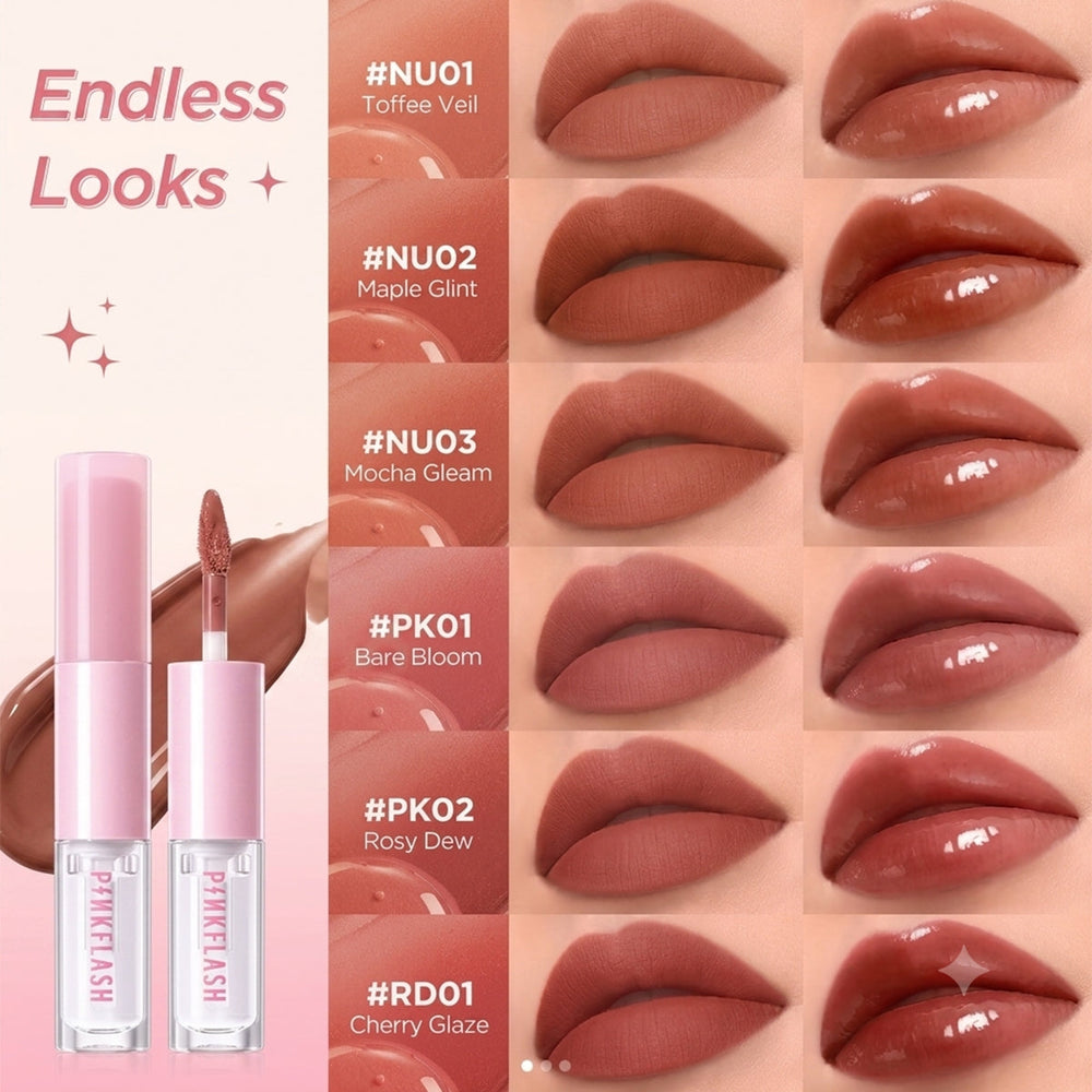 Pink Flash Liquid Lipstick & Lip Gloss Duo PK02 2-in-1 6g
