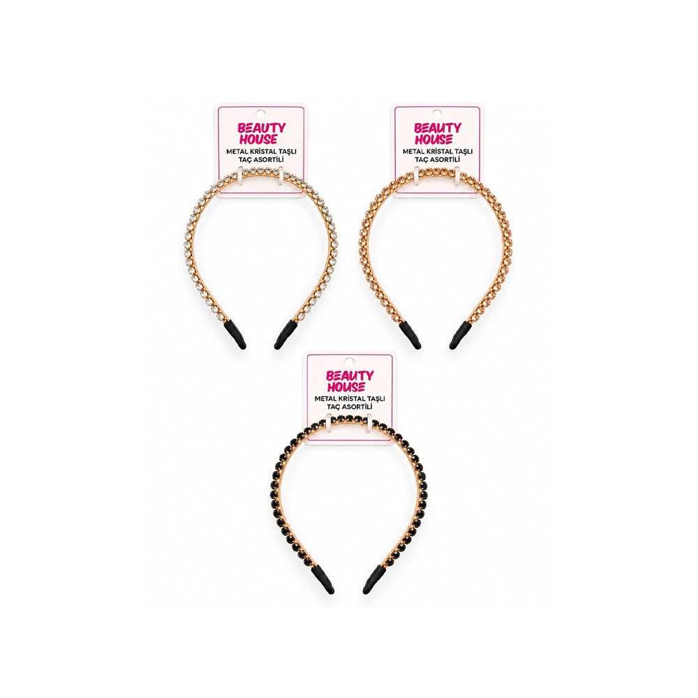 Beauty House Metal Crystal Stone Headband Elegant Hair Accessory