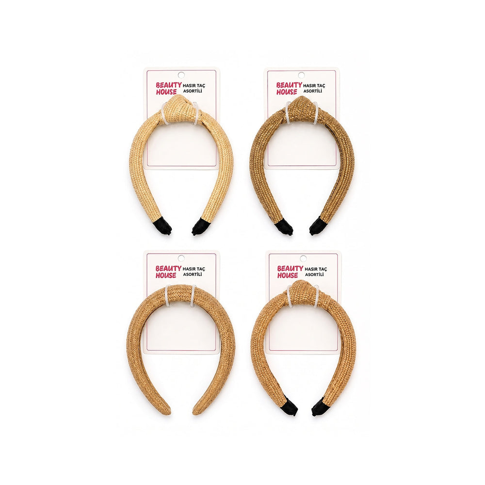 Beauty House Straw Woven Headband Natural Style Hair Accessory