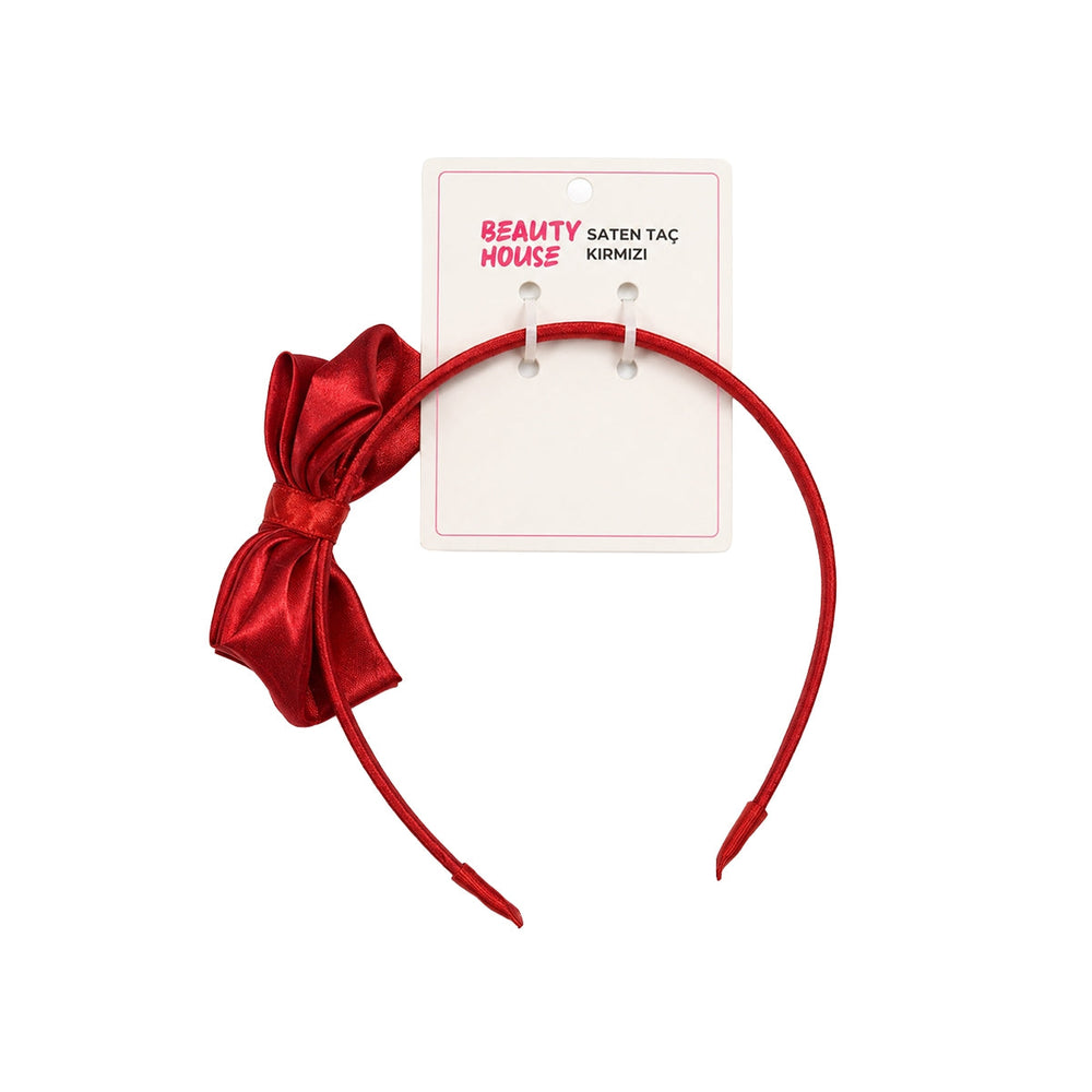 Beauty House Red Satin Headband for Stylish Hair Styling