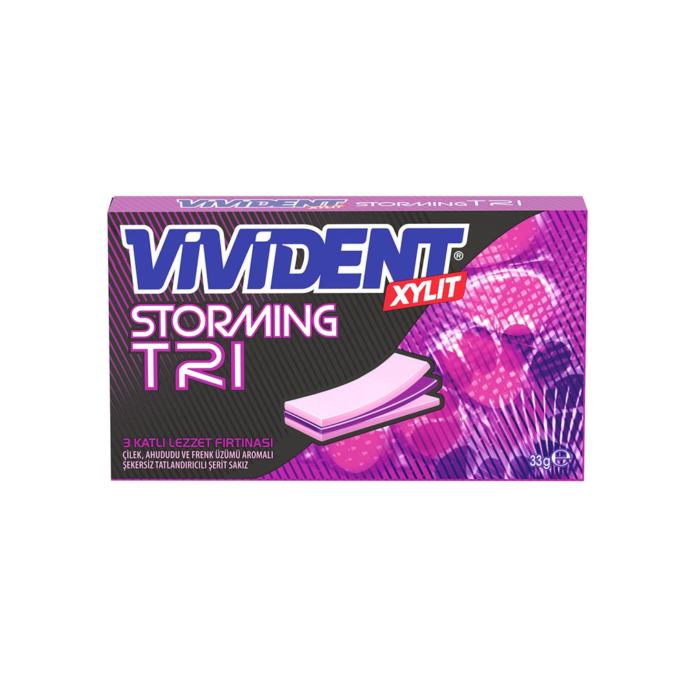 Vivident Storming Strawberry Raspberry & Currant Gum 33g