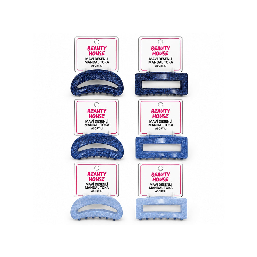 Beauty House Blue Patterned Hair Claw Clip for Daily Styling