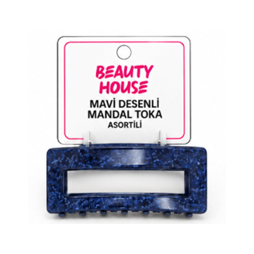 Beauty House Blue Patterned Hair Claw Clip for Daily Styling