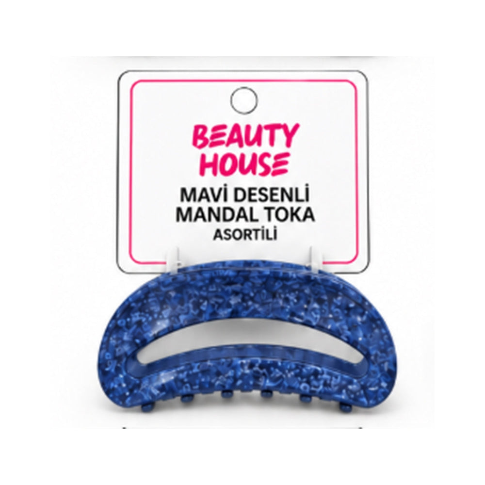 Beauty House Blue Patterned Hair Claw Clip for Daily Styling